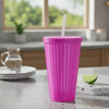 Imagen de Vaso con sorbito, de plástico 800ml, PACK x6, varios colores