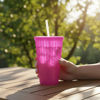 Imagen de Vaso con sorbito, de plástico 800ml, PACK x6, varios colores