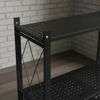 Imagen de Mueble estantería de metal plegable con ruedas, 3 estantes NEGRO, en caja
