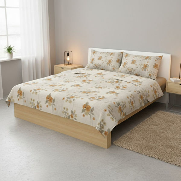 Imagen de Sábanas Queen size Berlina by Teka, con diseño, 158x198x30 250x220 50x70cm, set de 4 piezas 50% poliéster 50% algodón, 160 hilos, en sobre de PVC