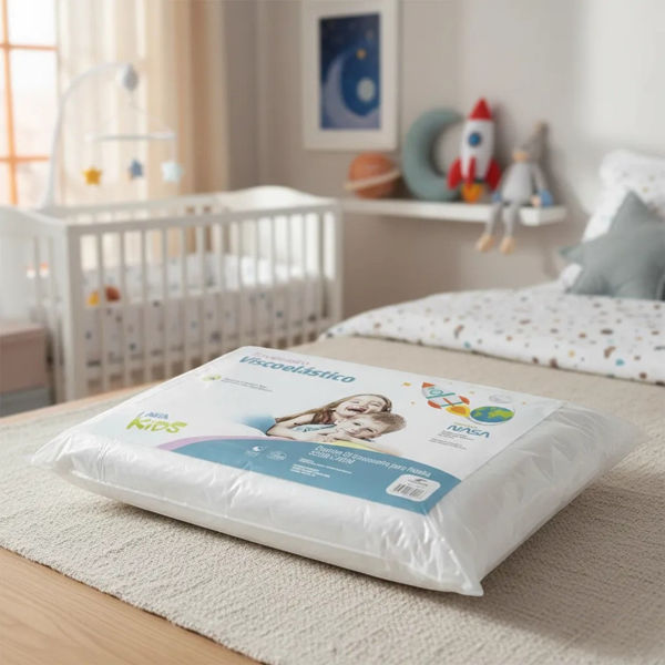 Imagen de Almohada infantil anatómica viscoelástica FIBRASCA, en bolsa