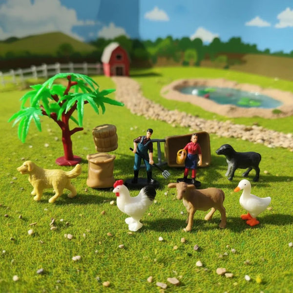 Imagen de Animales de granja con accesorios, en caja