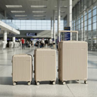 Imagen de Valijas Berlina x3 BEIGE, rígidas, ruedas omnidireccionales 360, manija telescópica ancha, tranca numérica, correa para ajustar ropa, bolsillo interior con cierre
