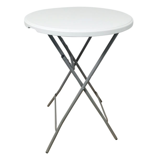 Imagen de Mesa de PVC y hierro, patas plegables, Berlina Home, alta ideal para bar