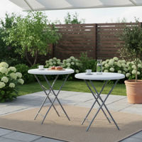 Imagen de Mesa de PVC y hierro, patas plegables, Berlina Home, alta ideal para bar