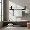 Imagen de Tendedero de ropa de pared, rebatible de acero pintado, NEGRO
