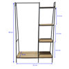 Imagen de Mueble perchero con estantería lateral de hierro y MDF, en caja Berlina Home