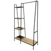 Imagen de Mueble perchero con estantería lateral de hierro y MDF, en caja Berlina Home