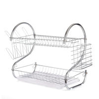 Imagen de Escurridor de platos, de metal, 2 pisos, 2 modelos, varios colores, en caja