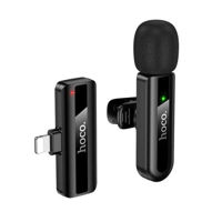 Imagen de Micrófono solapero inalámbrico, para tablet o celular, conexión lightning, HOCO, en caja