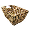Imagen de Caja organizadora rectangular calada con asas, mediana, de fibras naturales, junco de agua
