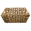 Imagen de Caja organizadora rectangular calada con asas, grande, de fibras naturales, junco de agua