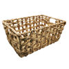 Imagen de Caja organizadora rectangular calada con asas, grande, de fibras naturales, junco de agua