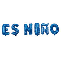 Imagen de Globo metalizado letras ES NIÑO, en bolsa