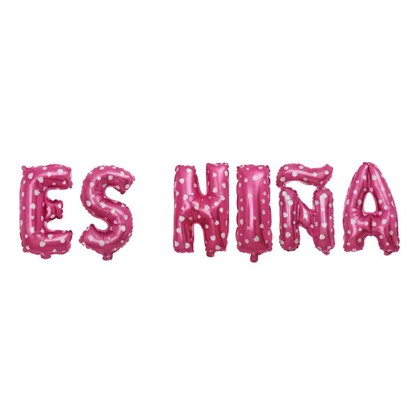 Imagen de Globo metalizado letras ES NIÑA, en bolsa