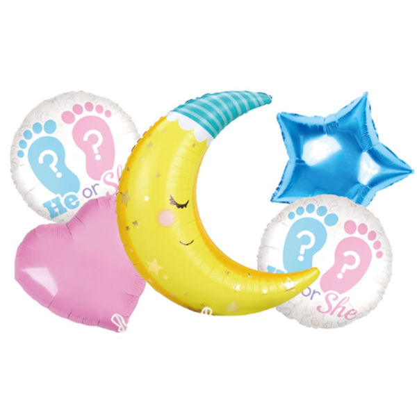 Imagen de Globos diseños baby shower, x5, en bolsa