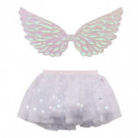 Imagen de Disfraz alas de angelito y pollera, color blanco, en bolsa