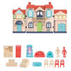 Imagen de Casa para muñecas, con accesorios y stickers, en caja