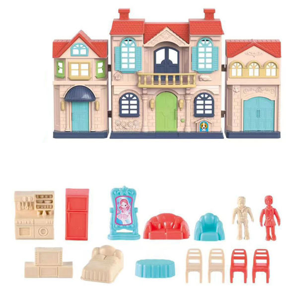 Imagen de Casa para muñecas, con accesorios y stickers, en caja