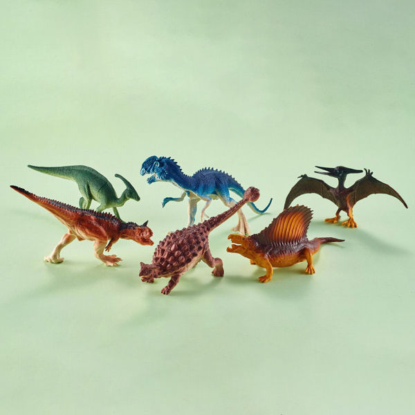 Imagen de Dinosaurio de plástico, x6, en bolsa