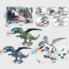 Imagen de Dinosaurio dragón de plástico, lanza humo, con luz, sonido y movimiento, 3AA, en caja