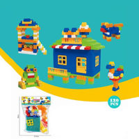 Imagen de Bloques de plástico, 120 piezas medianas, con stickers, en bolsa