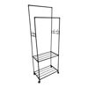 Imagen de Mueble perchero doble de plástico y metal, con 2 estantes, en caja 2 colores