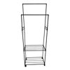 Imagen de Mueble perchero doble de plástico y metal, con 2 estantes, en caja 2 colores