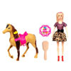 Imagen de Muñeca articulada con caballo y accesorios, en caja