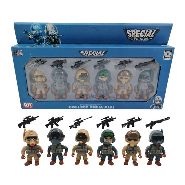 Imagen de Soldado articulado x6 con accesorios, en caja