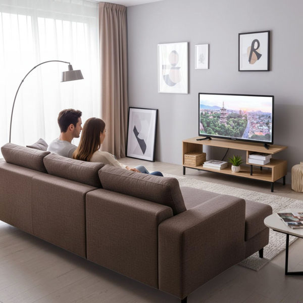 Imagen de Mueble rack de hierro y madera con estantes, en caja Berlina Home