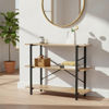 Imagen de Mueble organizador multiuso recibidor de hierro y MDF, con 3 estantes, en caja Berlina Home