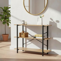 Imagen de Mueble organizador multiuso recibidor de hierro y MDF, con 3 estantes, en caja Berlina Home