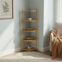 Imagen de Mueble esquinero de madera, 5 estantes