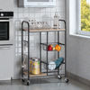 Imagen de Mueble organizador de hierro y MDF, con ruedas 2 canastos 1 estante, en caja Berlina Home