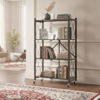 Imagen de Mueble estantería de metal plegable con ruedas, 4 estantes NEGRO, en caja