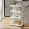 Imagen de Mueble estantería de plástico, 4 estantes bandeja, con ruedas