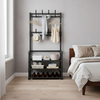 Imagen de Mueble perchero con zapatera de metal, en caja
