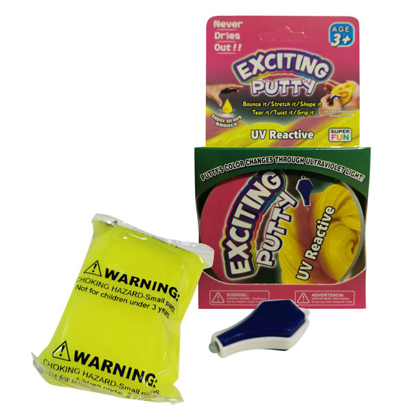 Imagen de Masa antiestrés, cambia el color con la luz UV y el calor, 40g, en blister, varios colores
