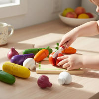 Imagen de Frutas y verduras con velcro, de madera, 16 piezas  en caja