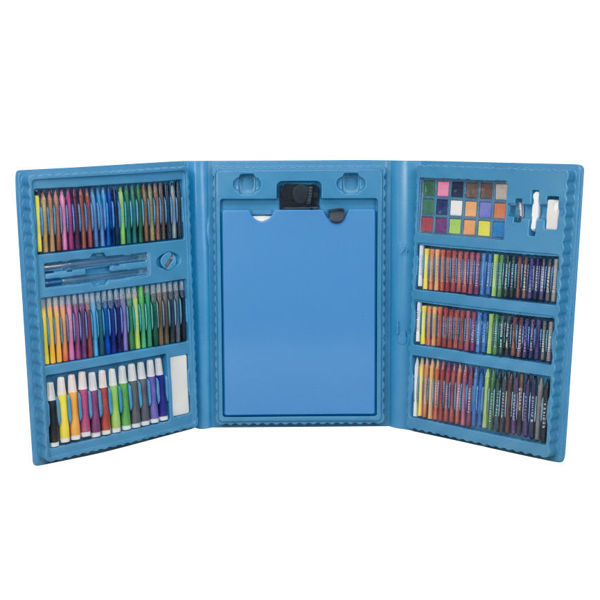 Imagen de Valija de arte infantil, 208 piezas, contiene marcadores, lápices, crayolas, pasteles, acuarelas, y varios accesorios 2 colores