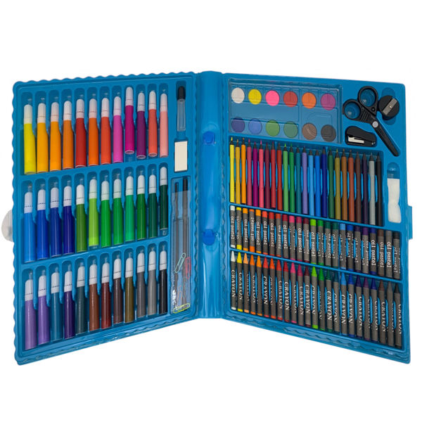 Imagen de Valija de arte infantil, 150 piezas, contiene marcadores, lápices, crayolas, pasteles, acuarelas, y varios accesorios