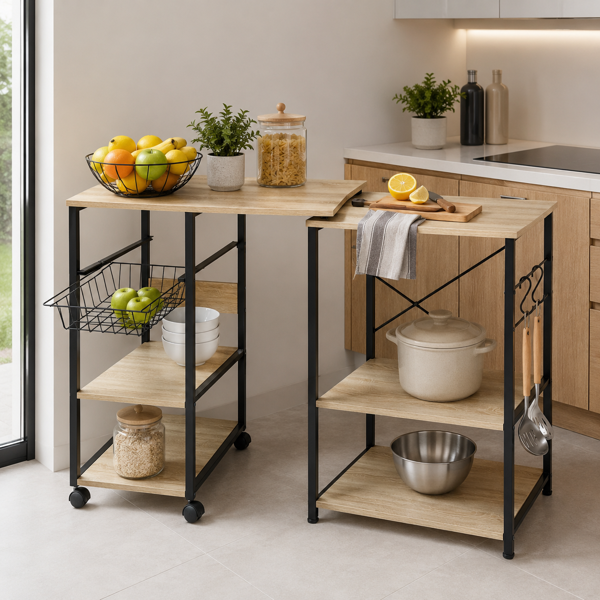 Imagen de Mueble organizador de hierro y MDF, extensible, 5 estantes 1 canasto, en caja, Berlina Home
