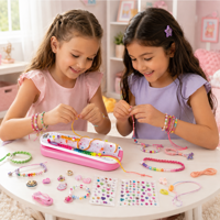 Imagen de Cuentas para armar pulseras y collares, con hilos y estuche, en caja