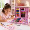 Imagen de Valija de arte infantil, 67 piezas, contiene marcadores, lápices, crayolas, acuarelas y varios accesorios