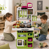 Imagen de Cocina de plástico con luz, sonido y accesorios, 65 piezas, 3AA, en caja
