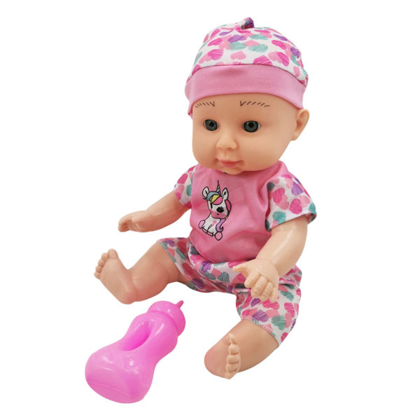 Imagen de Bebote, cuerpo de plástico y cara de goma, hace pis, con mamadera, 2 colores, en bolsa