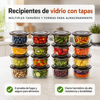 Imagen de Vianda recipiente de vidrio, con tapa de plástico x3 en caja