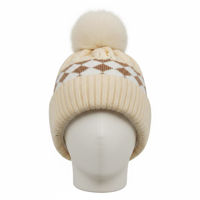 Imagen de Gorro infantil, tejido forrado con pompón, varios colores