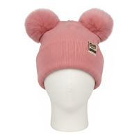 Imagen de Gorro infantil, de poliéster, con pompones, varios colores